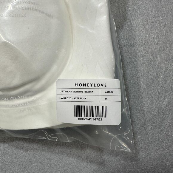 Honeylove Silhouette Bra White 1X Wireless Padded Adjustable Straps - Picture 3 of 4